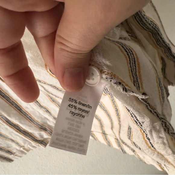 Linen Pinstripe Open Front Blazer Size Medium Style 114336 Casual Maurice’s - Picture 9 of 14